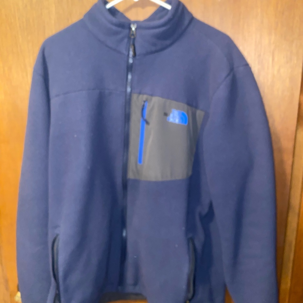 The north face Blue and Gray Fleece Jacket full zip